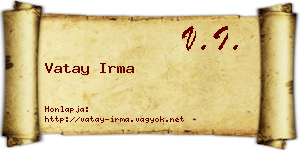 Vatay Irma névjegykártya